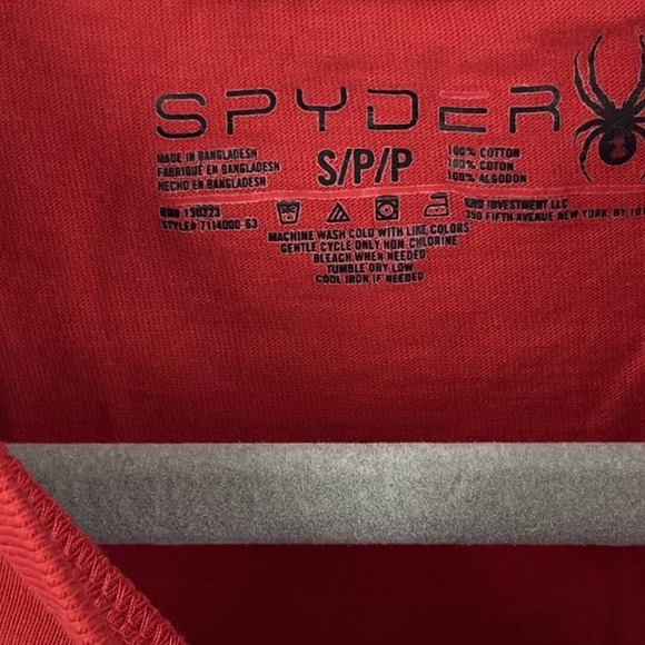 Spyder Mens T Shirt Size Small Red Gray Graphic Short Sleeve Tee Cotton - Picture 4 of 4